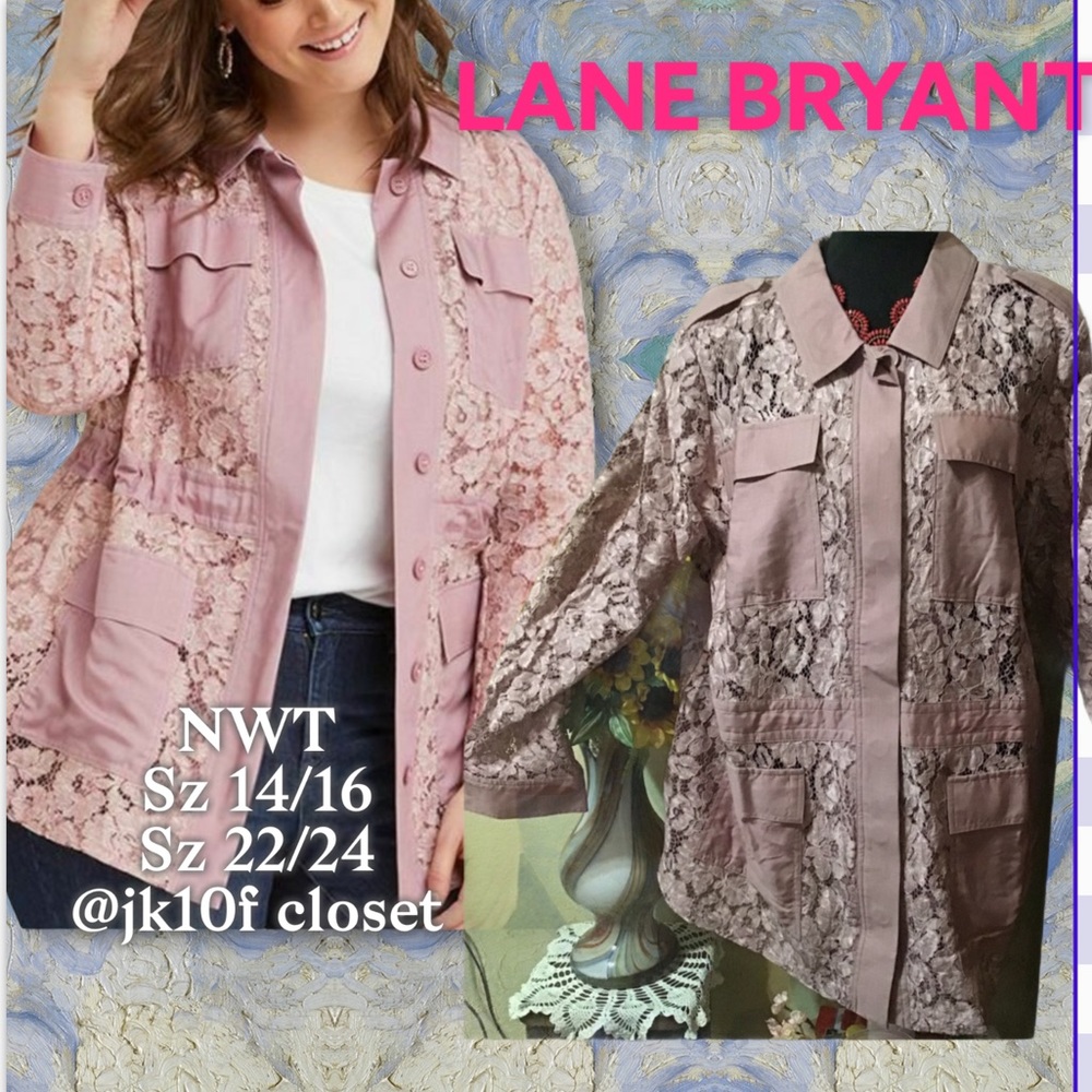 Lane Bryant 14/16 or 22/24 Rose Lace w/Drawstring Waist Jacket